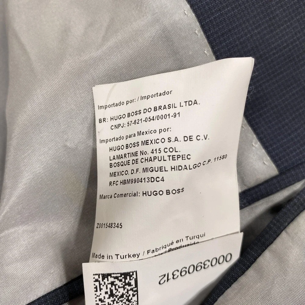 Hugo Boss Suit Jacket Mens 38S Gray Check Pasolini Movie Two Button‎ Lined